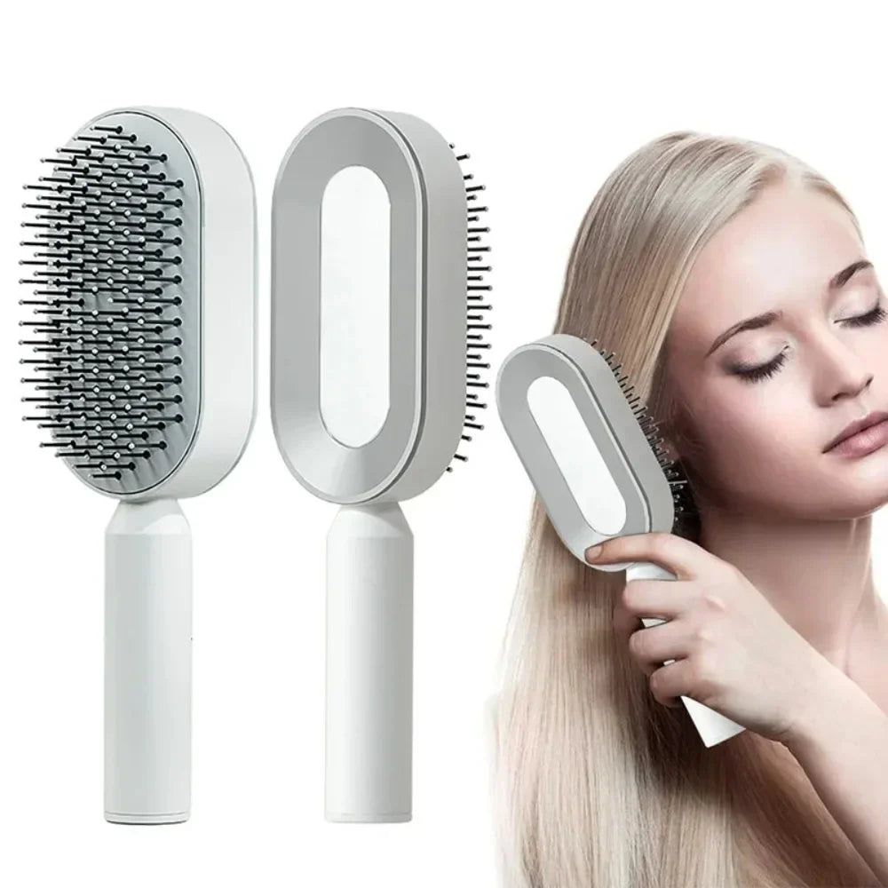 Brosse à cheveux autonettoyante