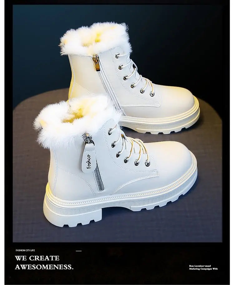 Bottines d'hiver en cuir de vache pour femmes. ACHETEZ UNE PAIRE OBTENEZ UNE AUTRE GRATUITEMENT