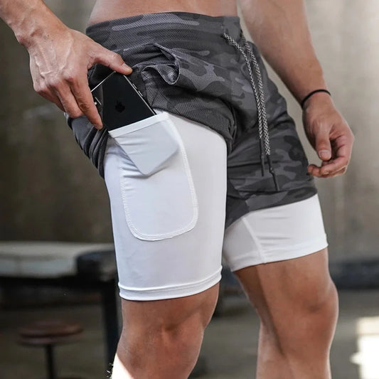 Shorts de course 2 en 1 pour hommes