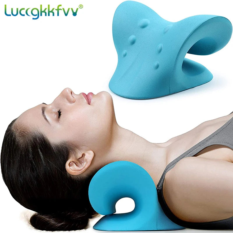 Coussin de massage pour le cou, traction chiropratique cervicale